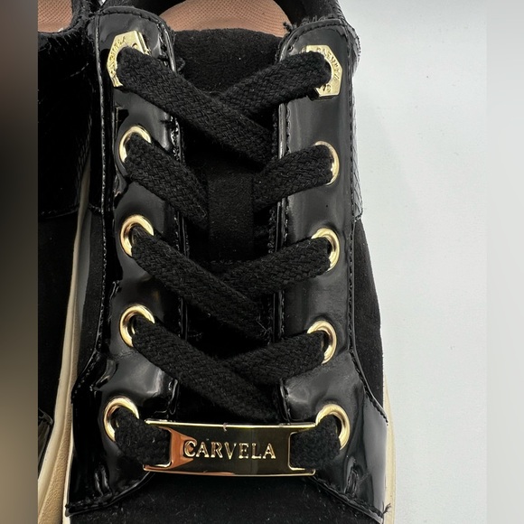 Kurt Geiger Carvela Black Suede Snakeskin Jagger Trainers Size 8.5 US / … - Picture 9 of 13